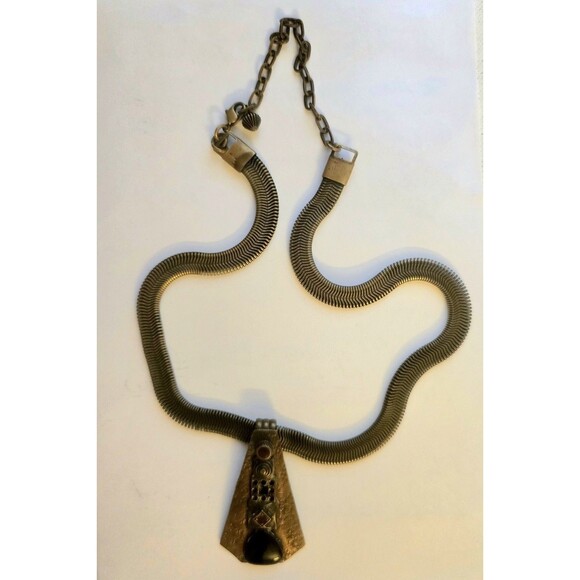 Vintage Necklace Marjorie Baer MB SF Modernist Artesian "Hand Hammered" Design - Picture 4 of 8